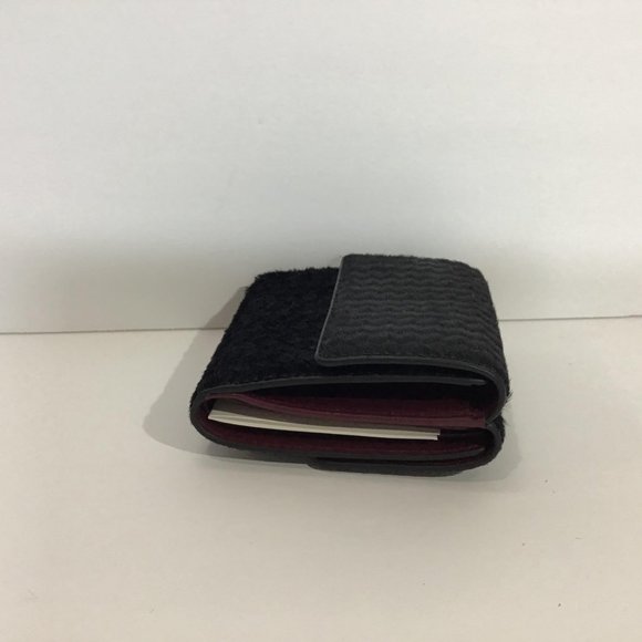 Theory Laleh Calf Hair Black Wallet